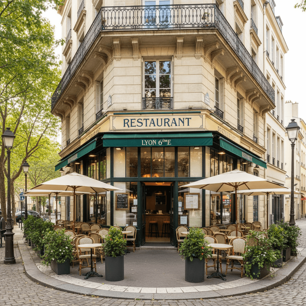 Restaurant 92m² à Lyon : terrasse - licence IV