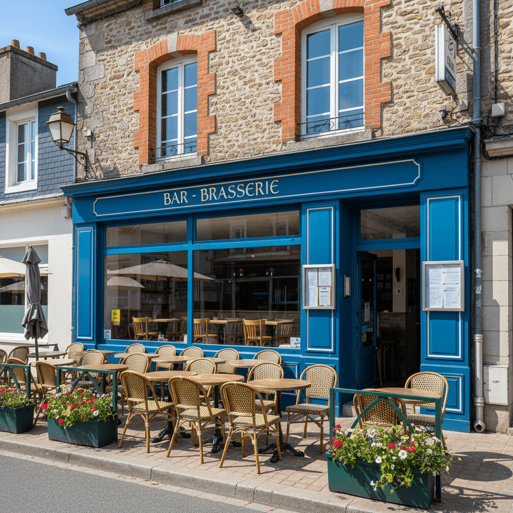 Bar-brasserie 100m² à Coutances : terrasse - licence IV