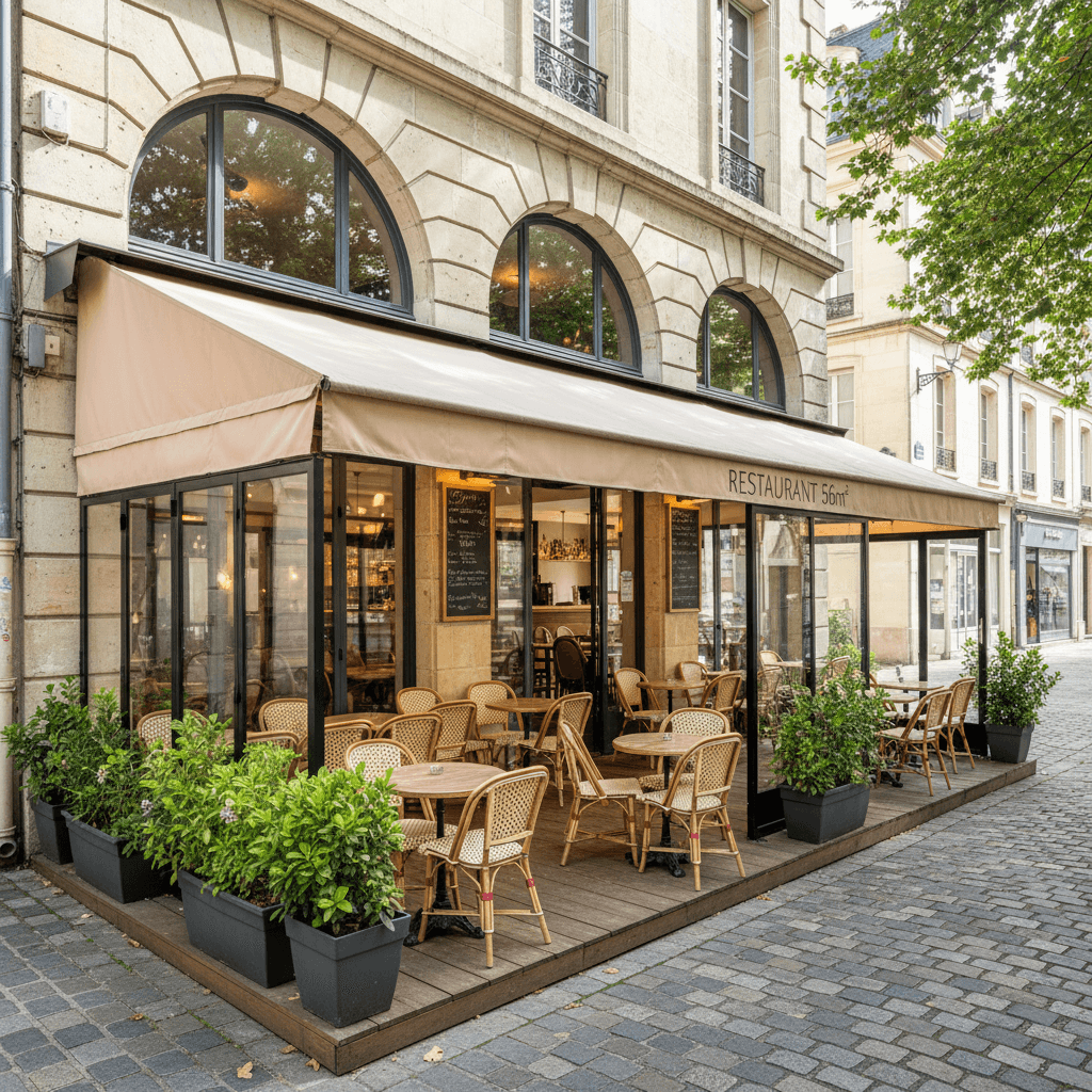 Restaurant 56m² à Nantes : terrasse - licence IV