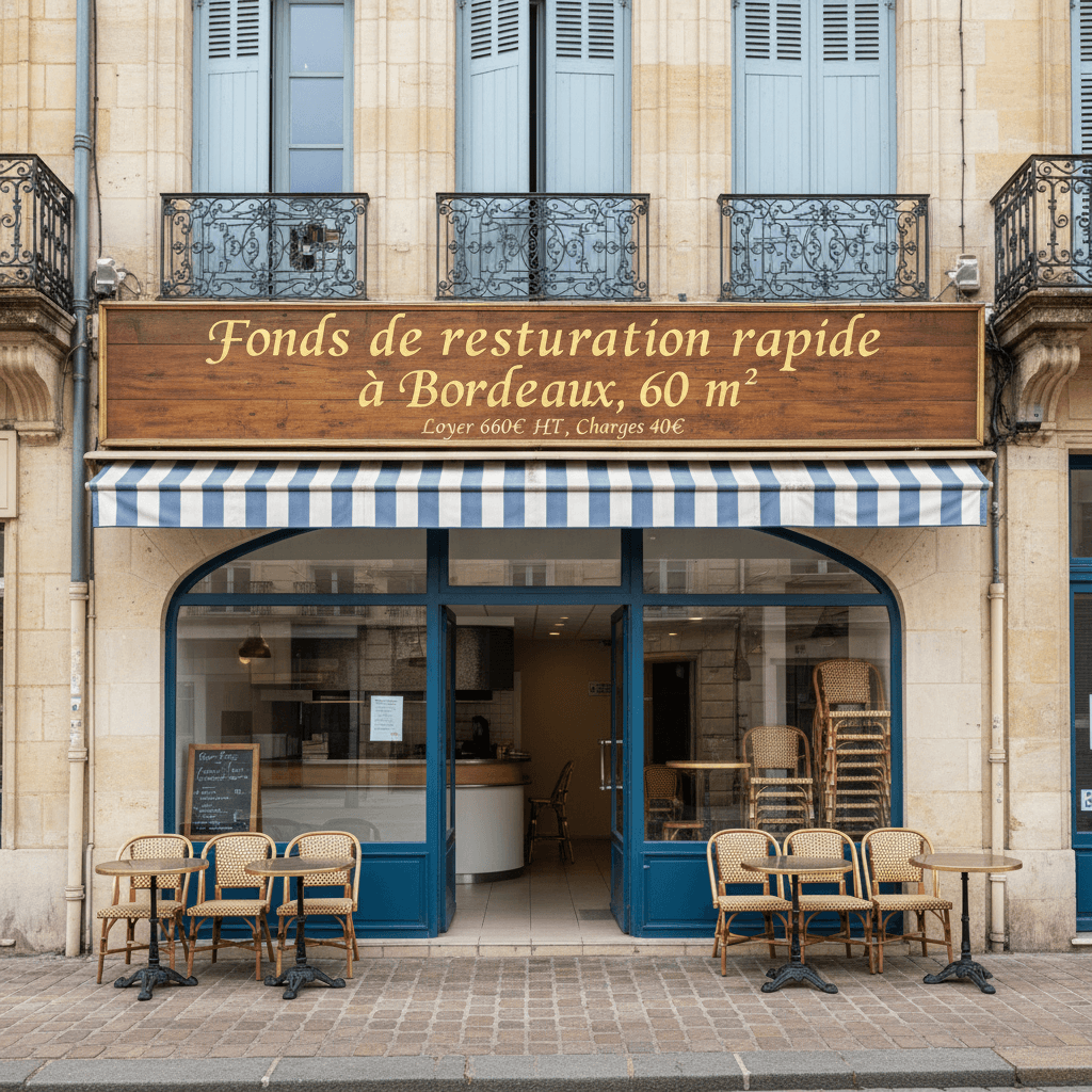 Fast-food 60m² à Bordeaux : extraction - cuisine équipée