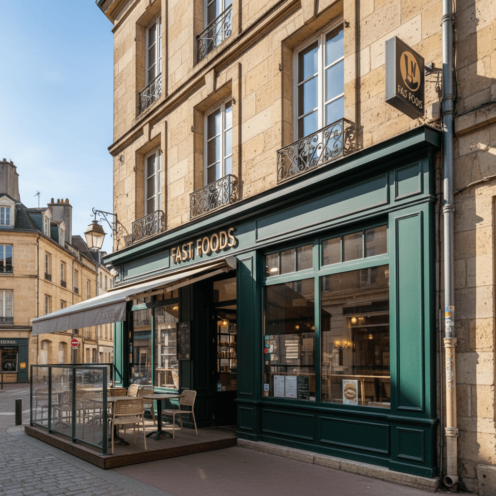 Fast-food 205m² à Dijon : terrasse - licence IV