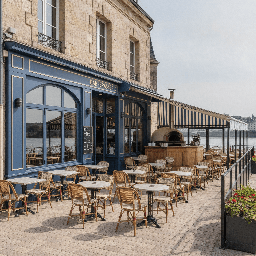 Bar-brasserie 800m² à Angers : terrasse - licence IV