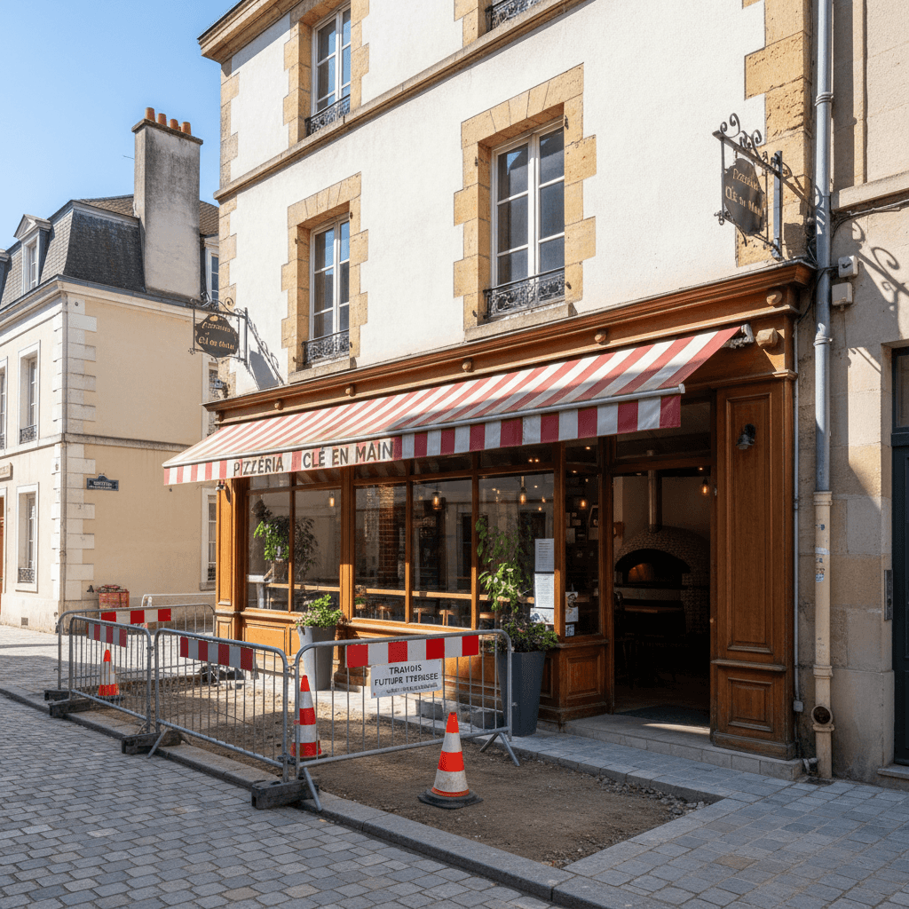 Restaurant 52m² à Reims : terrasse - extraction