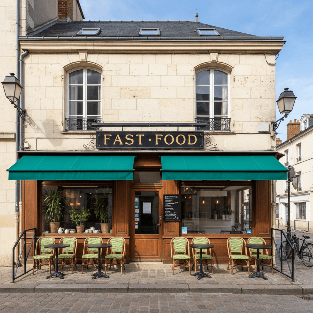 Fast-food 38m² à Rouen : terrasse - licence IV