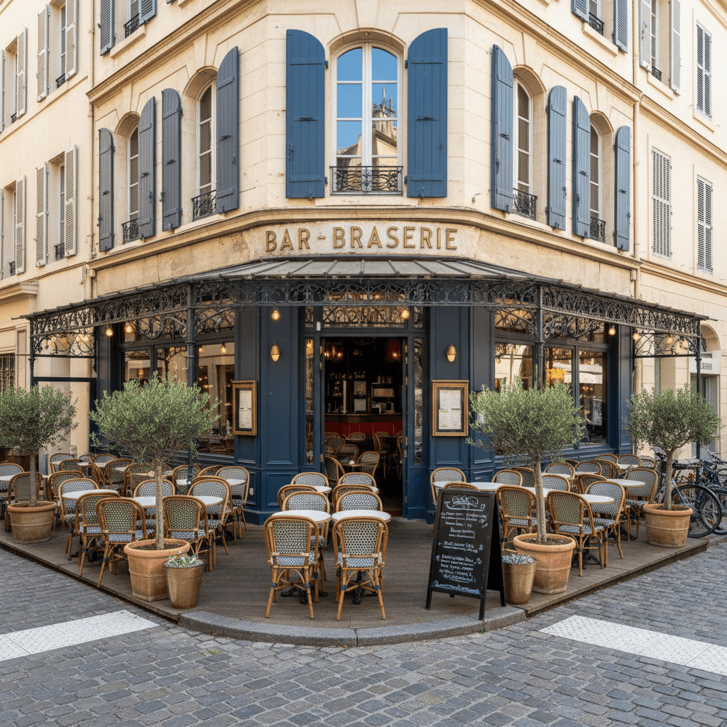 Bar-brasserie 400m² à Marseille : terrasse - licence IV