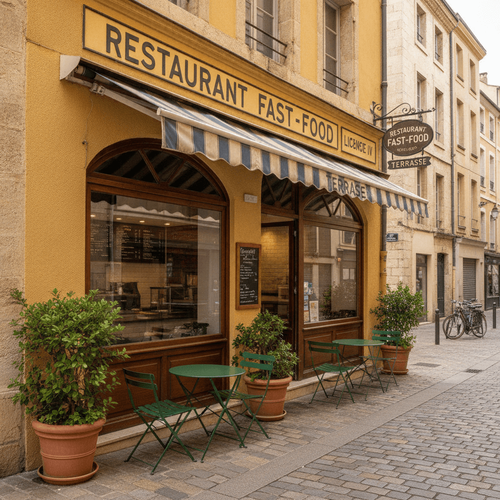 Fast-food 30m² à Montpellier : terrasse - licence IV