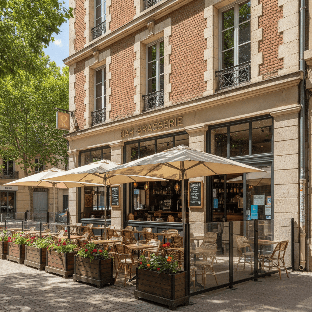 Bar-brasserie 150m² à Toulouse : terrasse - licence IV