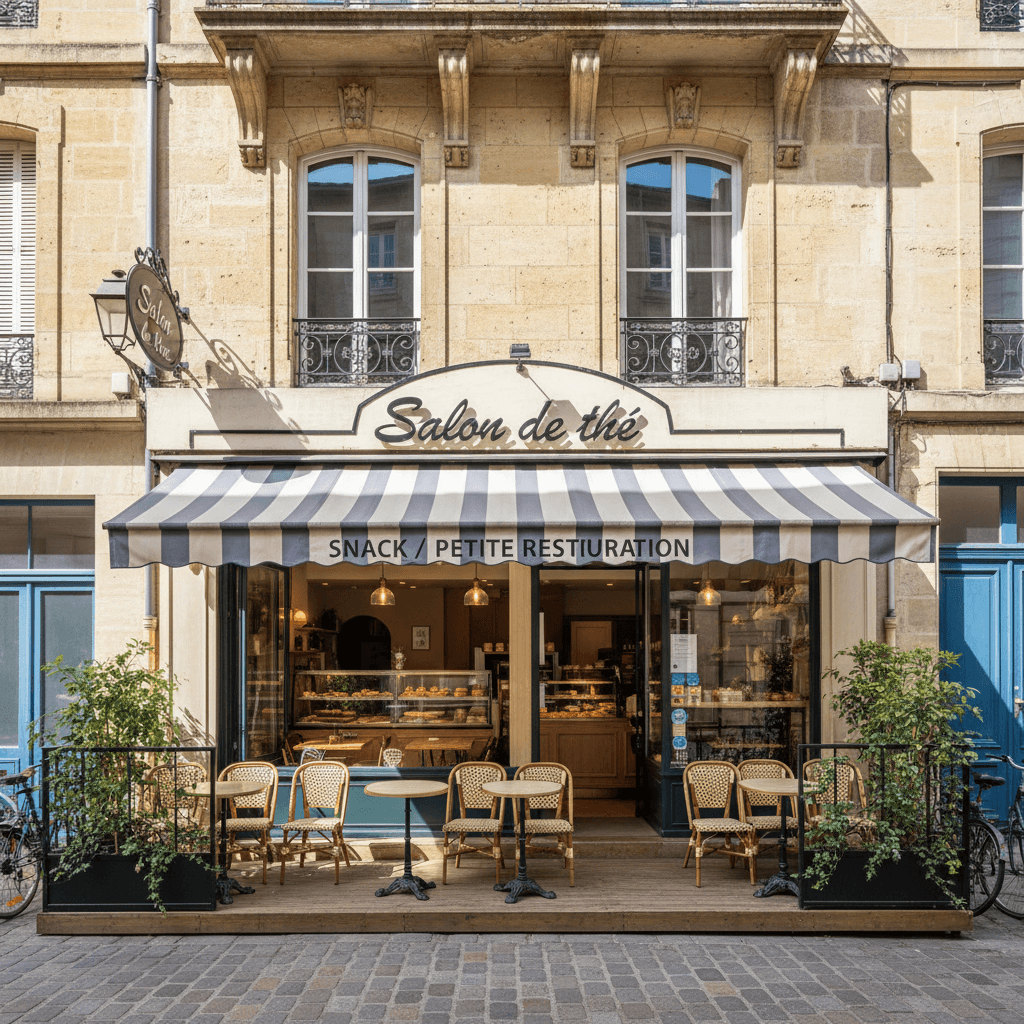 Snack 90m² à Bordeaux : terrasse - cuisine équipée