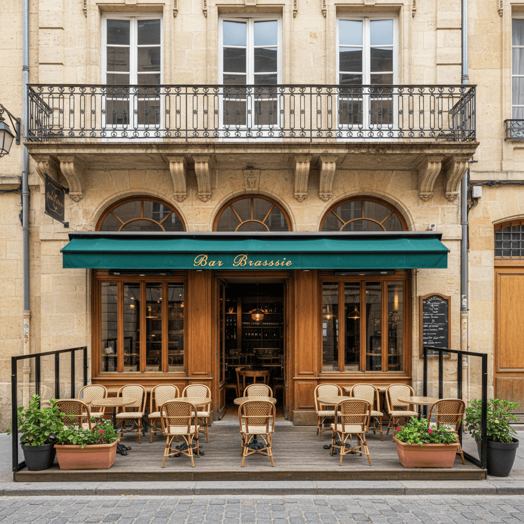 Bar-brasserie 48m² à Bordeaux : terrasse - licence IV