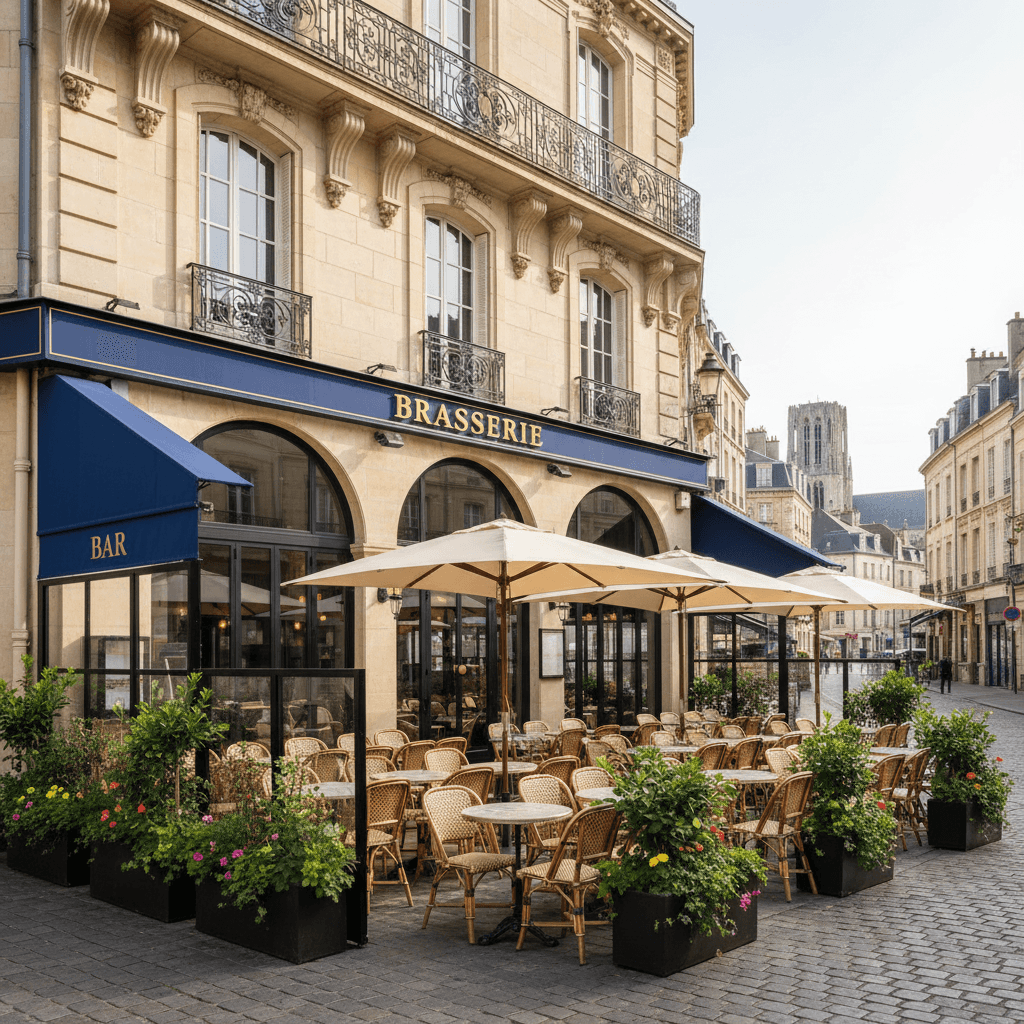 Bar-brasserie 974m² à Reims : terrasse - licence IV