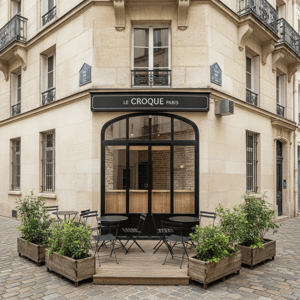 Fast-food 20 couverts à Paris : terrasse - extraction