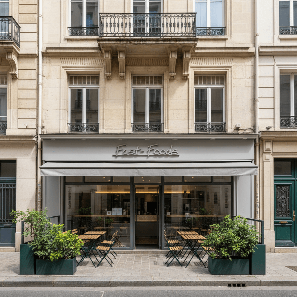 Fast-food à Lyon : terrasse - licence IV