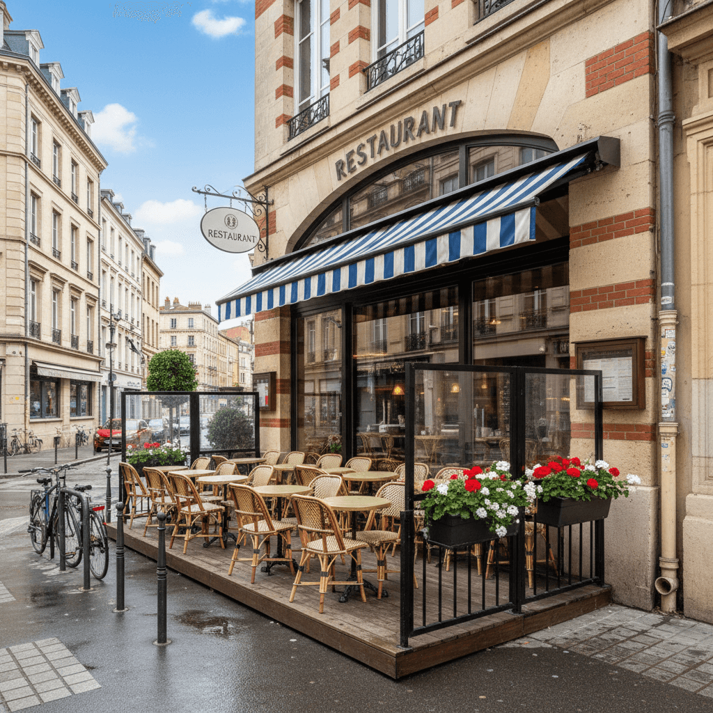 Restaurant 130m² à Lyon : terrasse - extraction