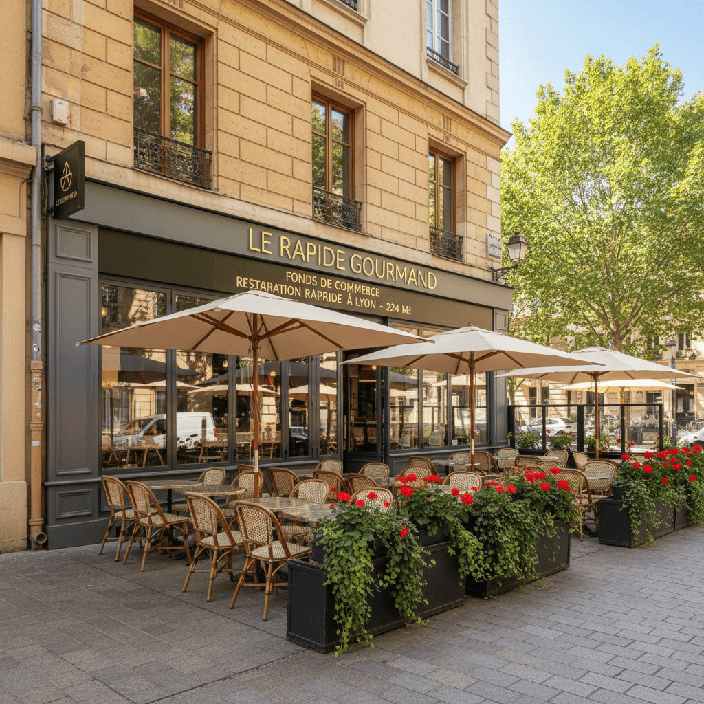 Fast-food 224m² à Lyon : terrasse - licence IV