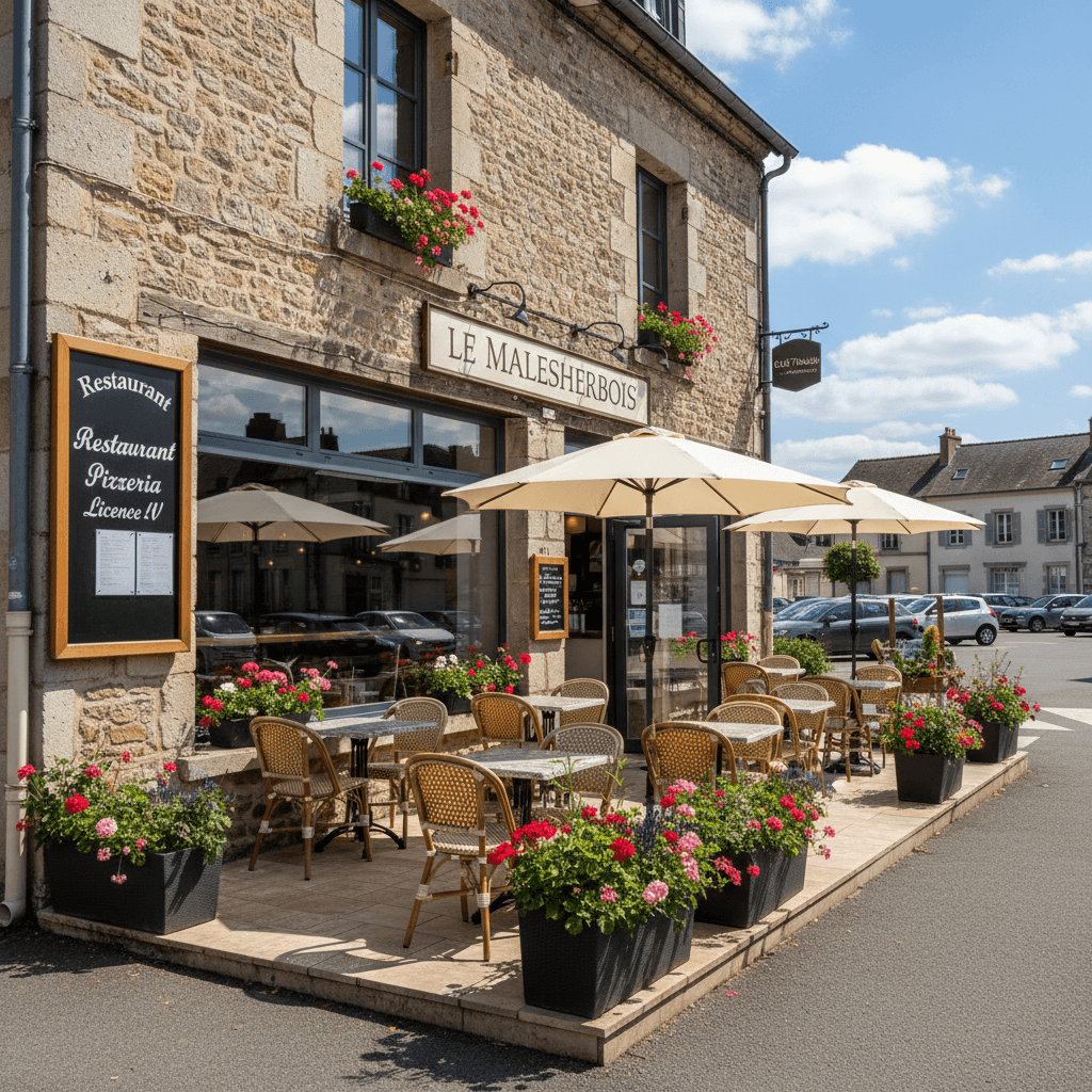 Restaurant 104m² à Le Malesherbois : terrasse - licence IV