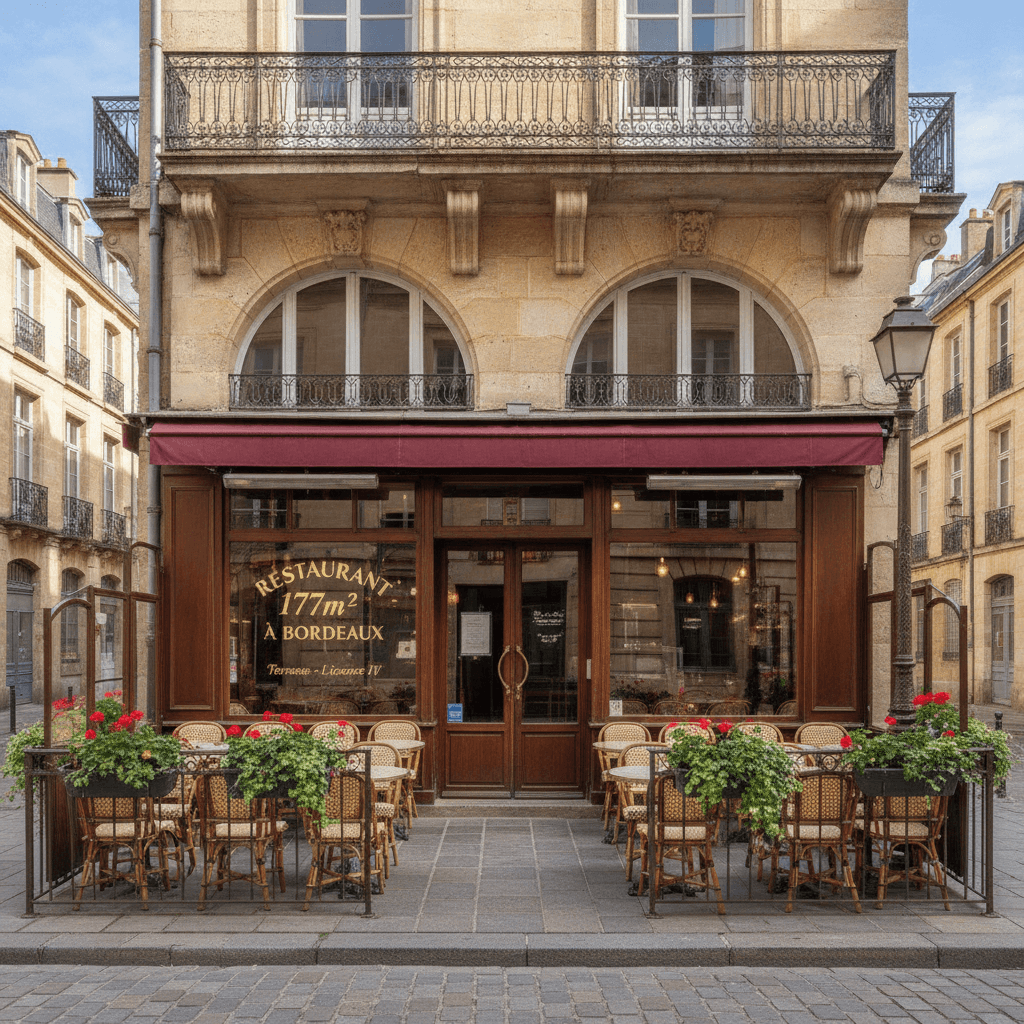 Restaurant 177m² à Bordeaux : terrasse - licence IV