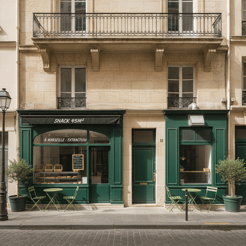 Snack 45m² à Marseille : extraction