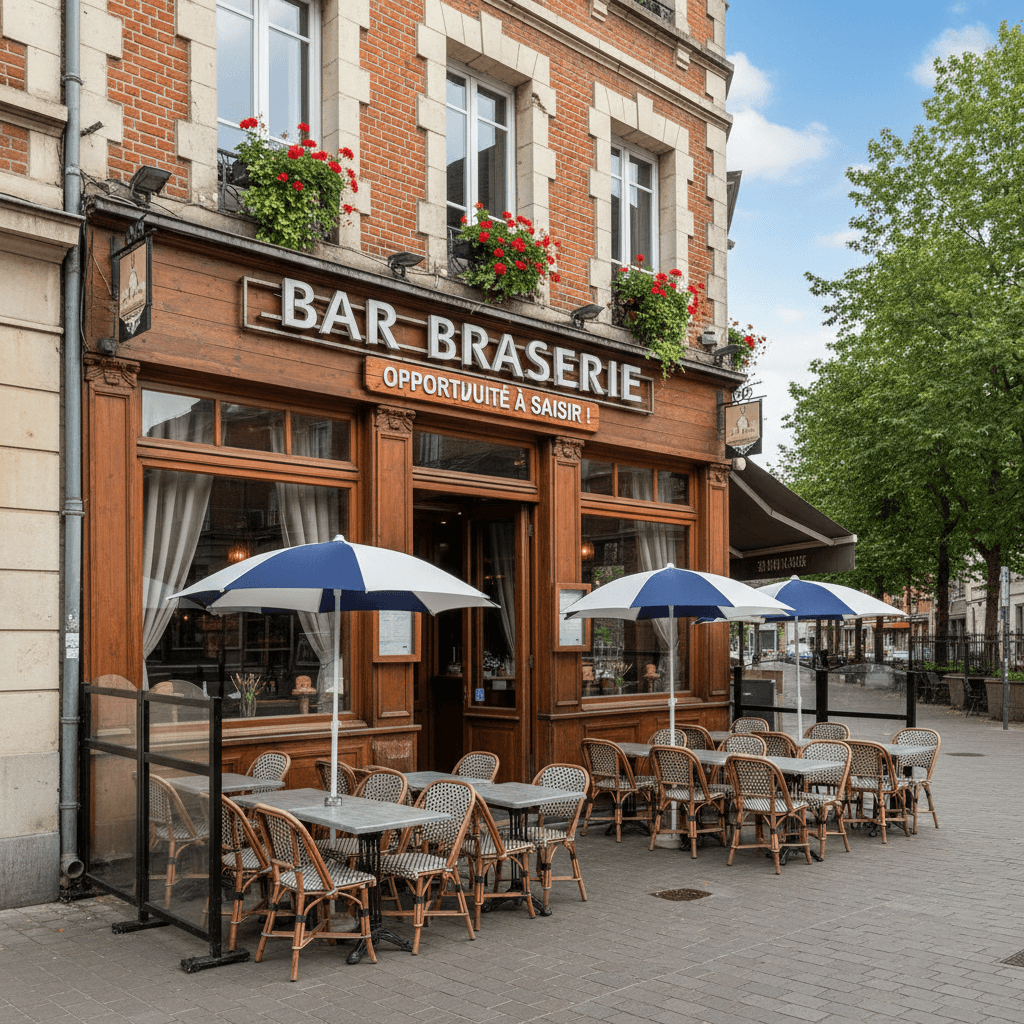 Bar-brasserie 80m² à Lille : terrasse - licence IV