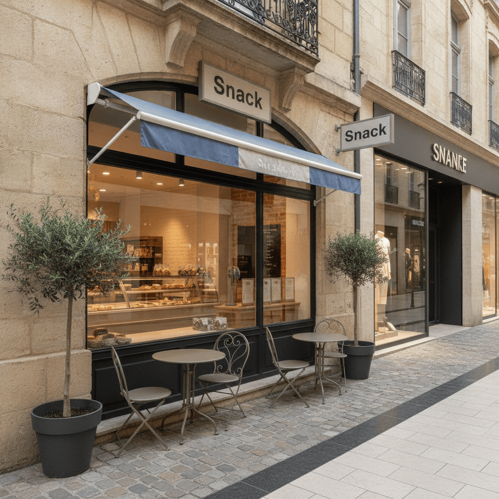 Snack 50m² à Bordeaux : terrasse - cave/réserve