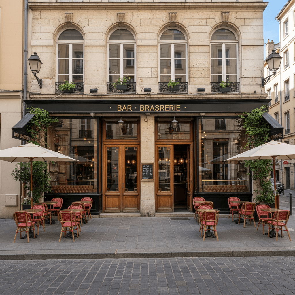 Bar-brasserie 139m² à Lyon : terrasse - licence IV