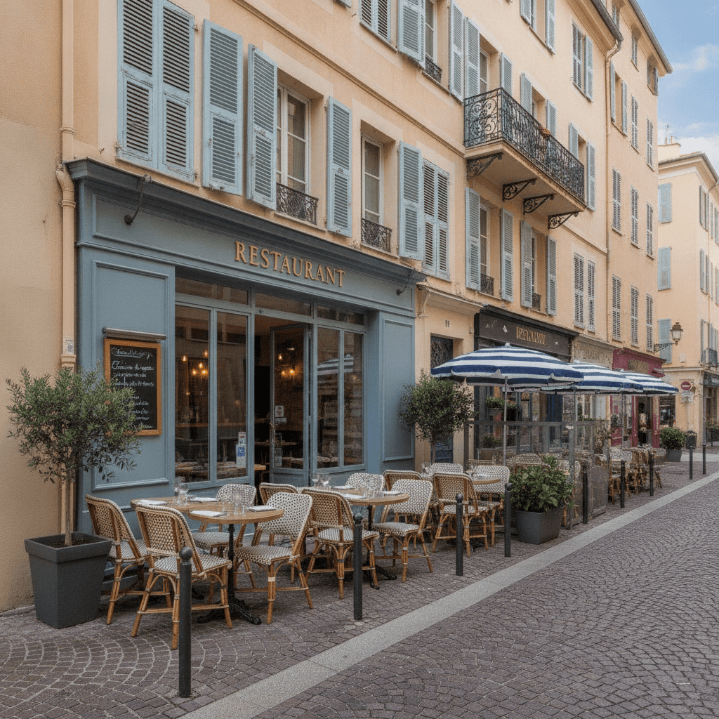 Restaurant 70m² à Nice : terrasse - extraction