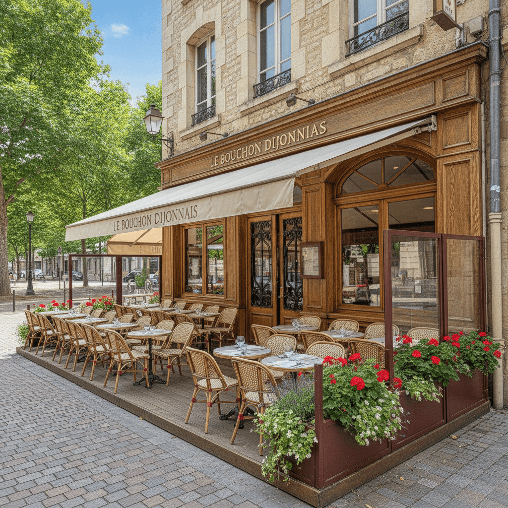 Restaurant 223m² à Dijon : terrasse - extraction