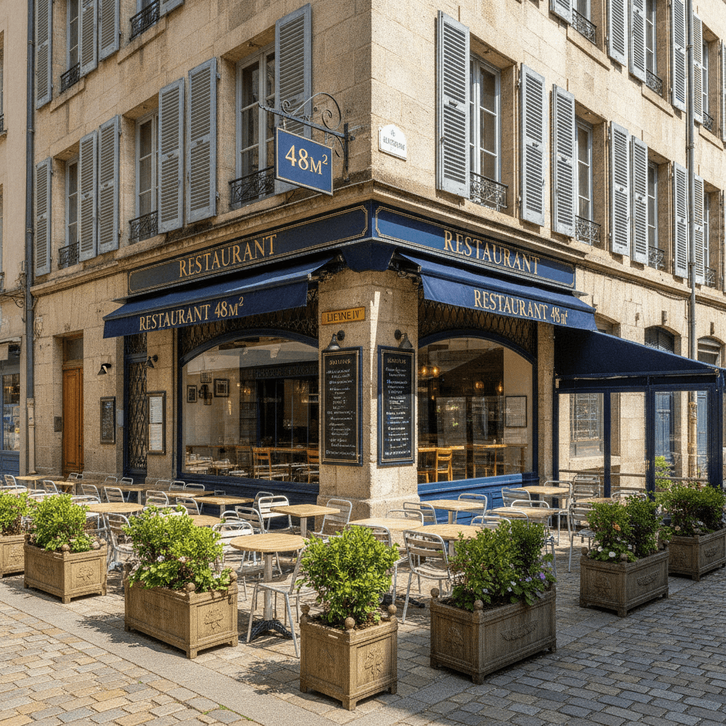 Restaurant 48m² à Grenoble : terrasse - licence IV