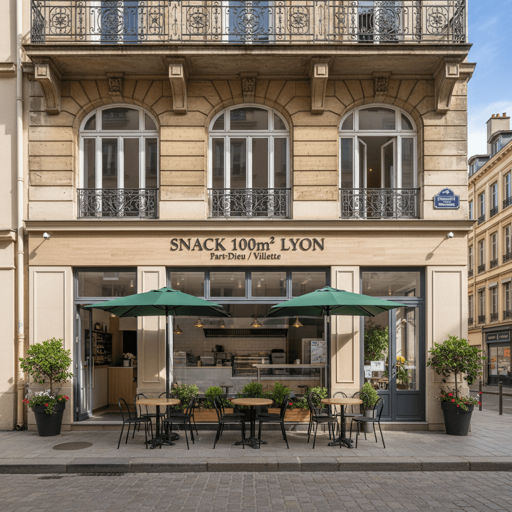 Snack 100m² à Lyon : terrasse - cave/réserve