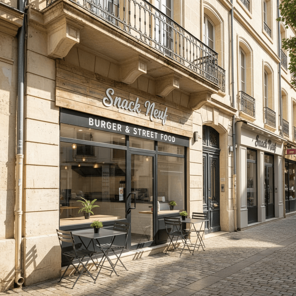 Fast-food 60m² à Montpellier : terrasse - extraction