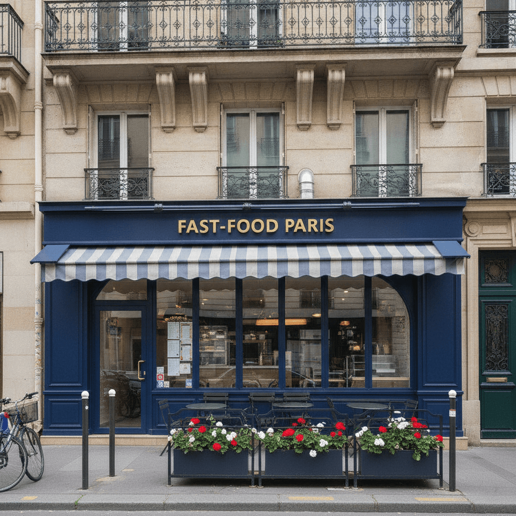 Fast-food 10 couverts à Paris : terrasse - extraction