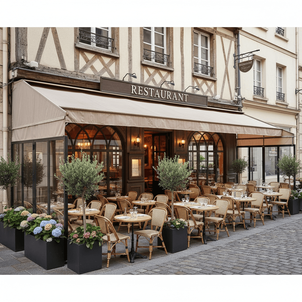 Restaurant 414m² à Rouen : terrasse - licence IV