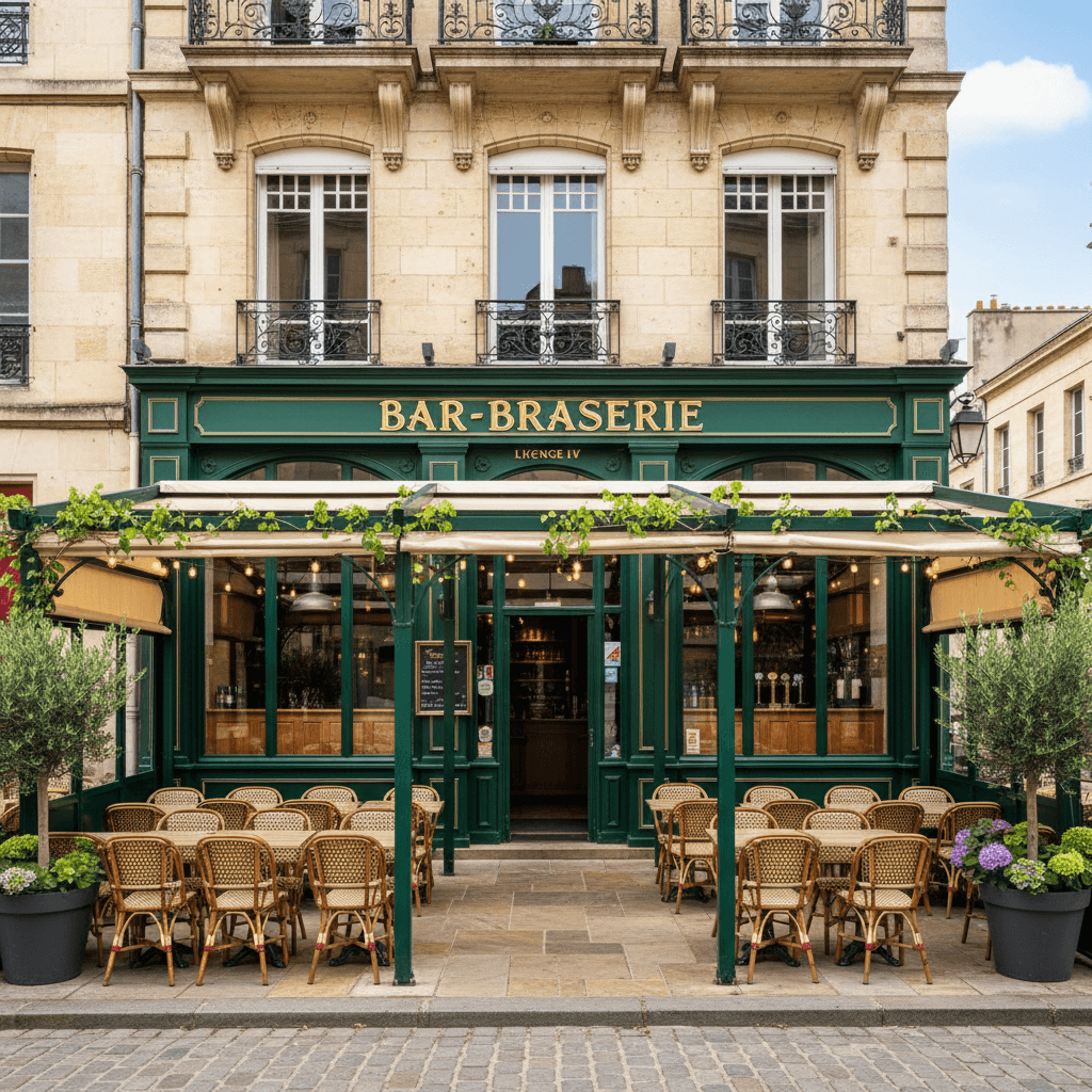 Bar-brasserie 200m² à Bordeaux : terrasse - licence IV