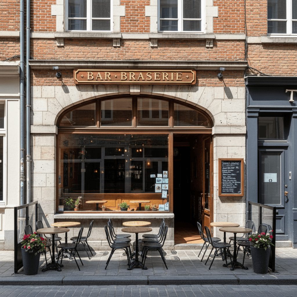 Bar-brasserie 102m² à Lille : terrasse - licence IV