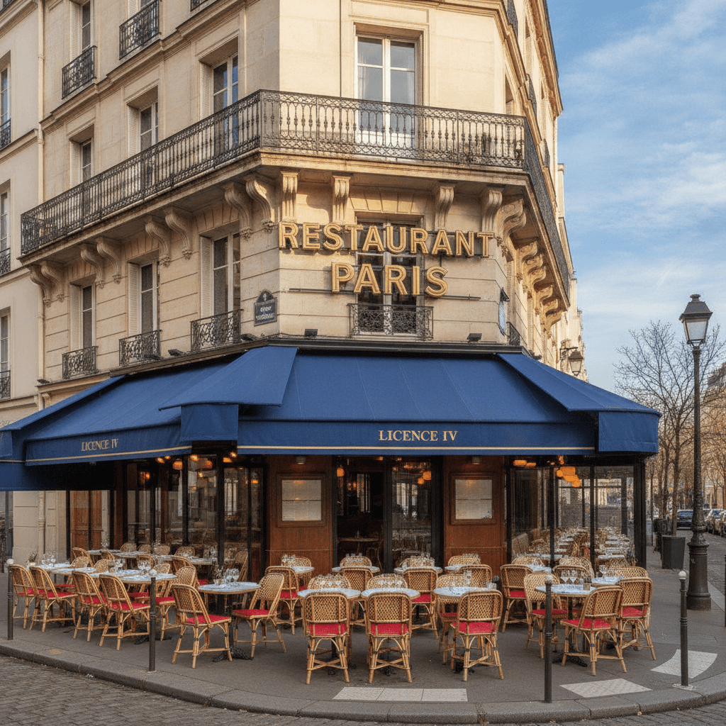 Restaurant 50 couverts à Paris : terrasse - licence IV