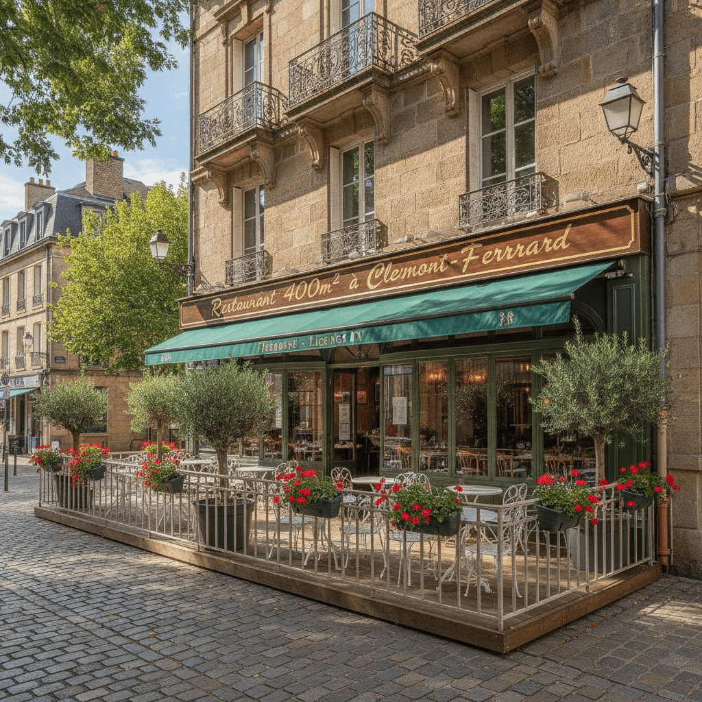 Restaurant 400m² à Clermont-Ferrand : terrasse - licence IV