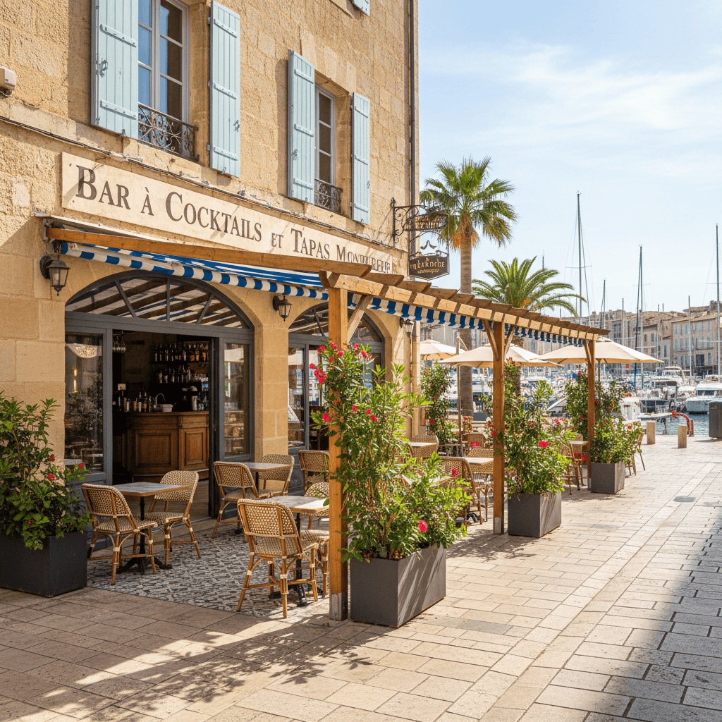 Bar-brasserie 145m² à Montpellier : terrasse - licence IV