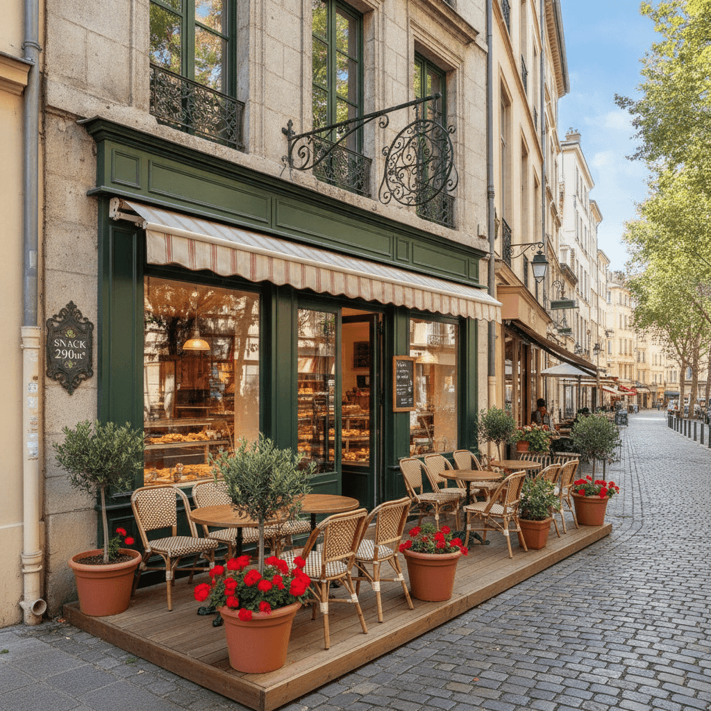 Snack 290m² à Lyon : terrasse - climatisation