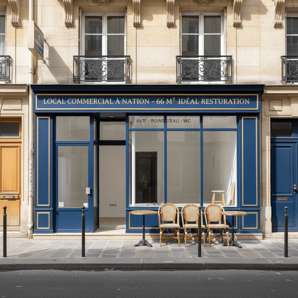 Local Commercial à Nation - 66 m² Idéal Restauration