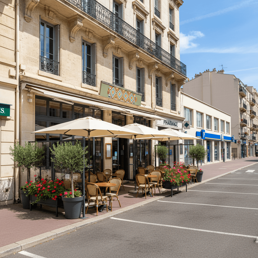Restaurant 120m² à Marseille : terrasse - climatisation