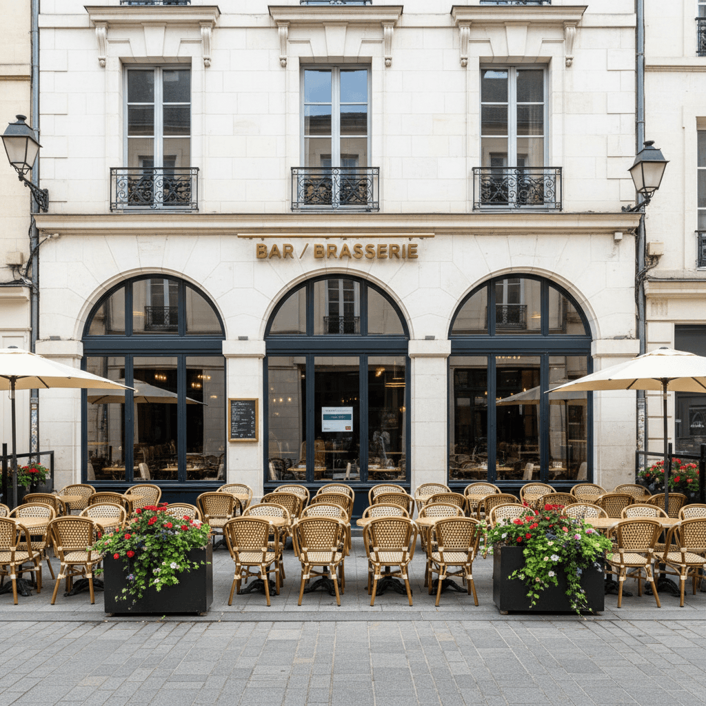 Bar-brasserie 176m² à Nantes : terrasse - licence IV