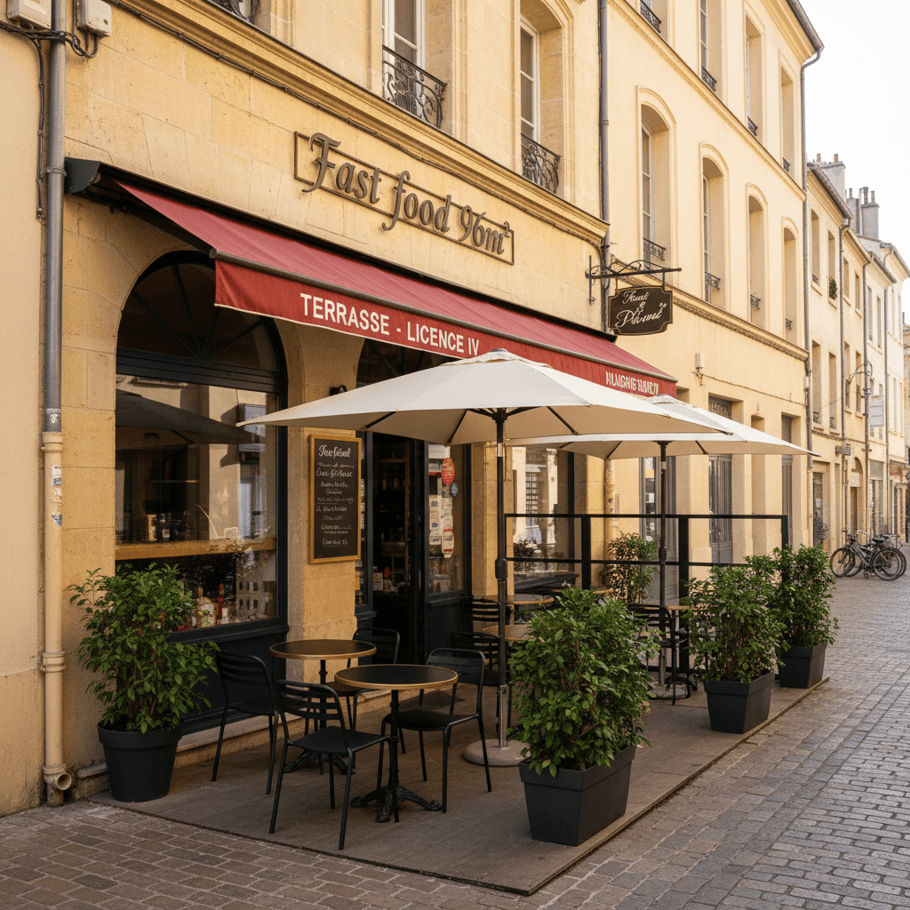 Fast-food 96m² à Montpellier : terrasse - licence IV