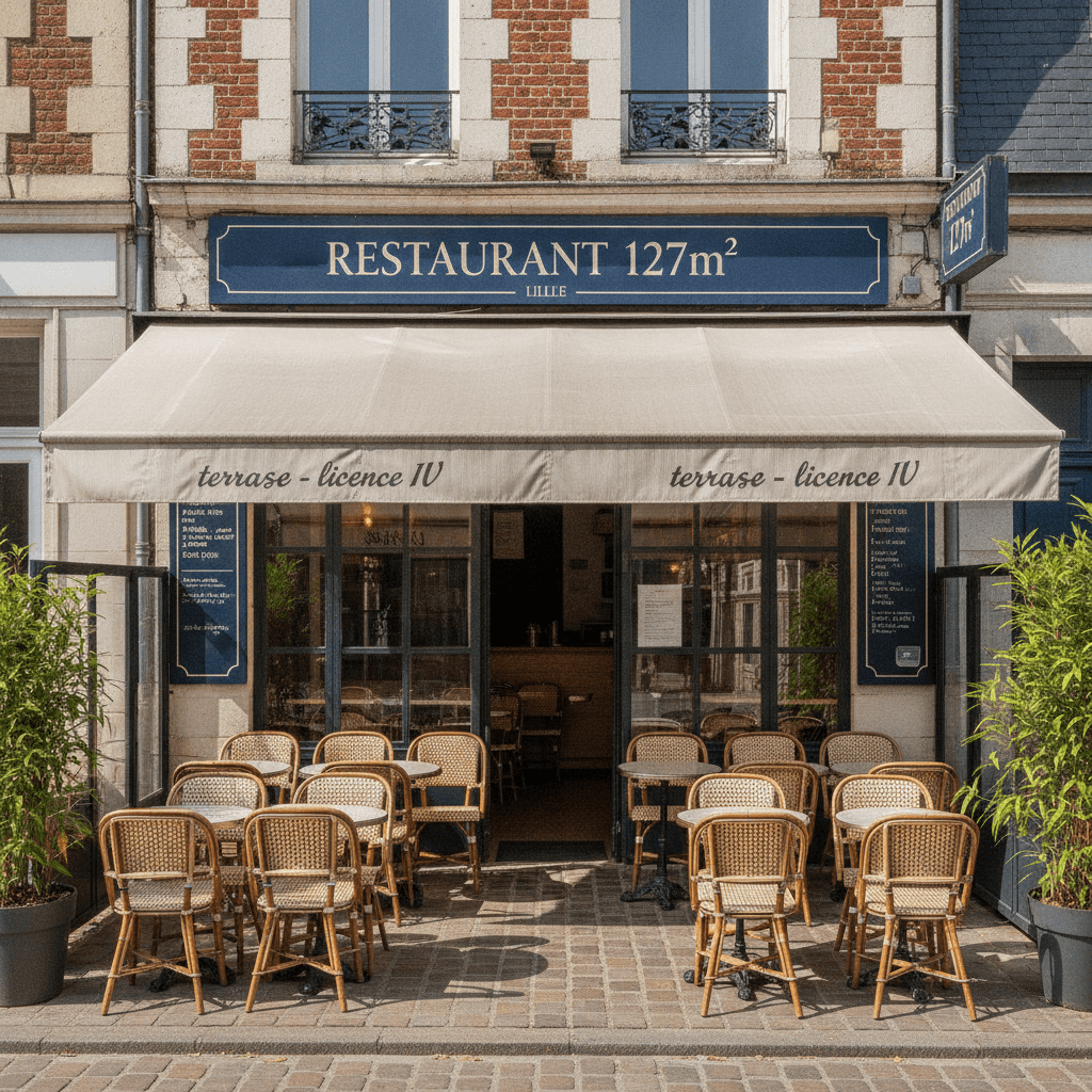 Restaurant 127m² à Lille : terrasse - licence IV