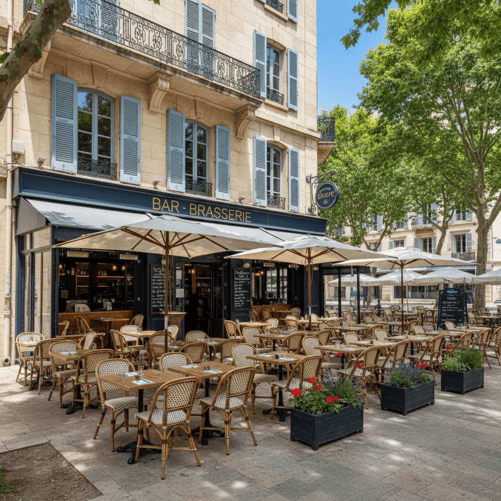 Bar-brasserie 41m² à Marseille : terrasse - licence IV