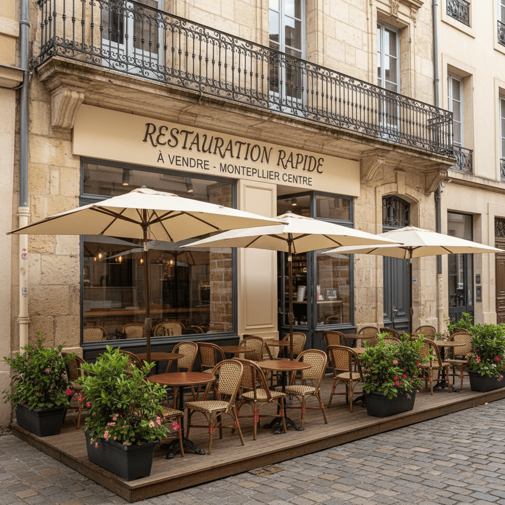 Fast-food 200m² à Montpellier : terrasse - extraction