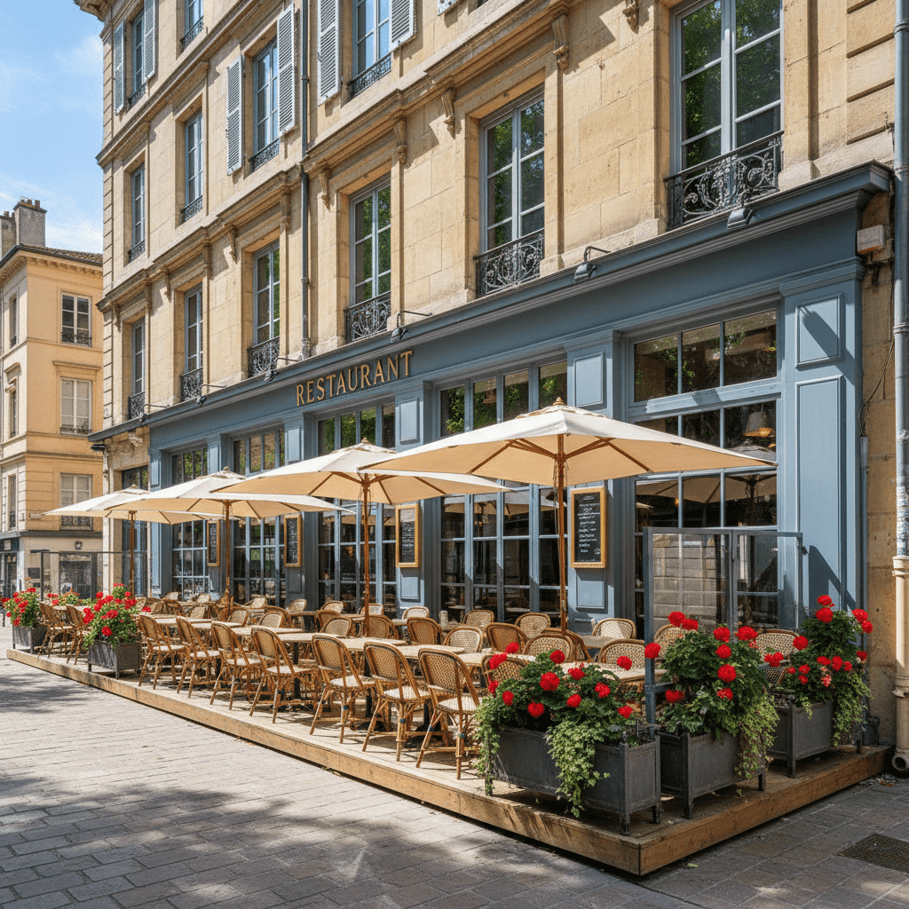 Restaurant 120m² à Lyon : terrasse - extraction