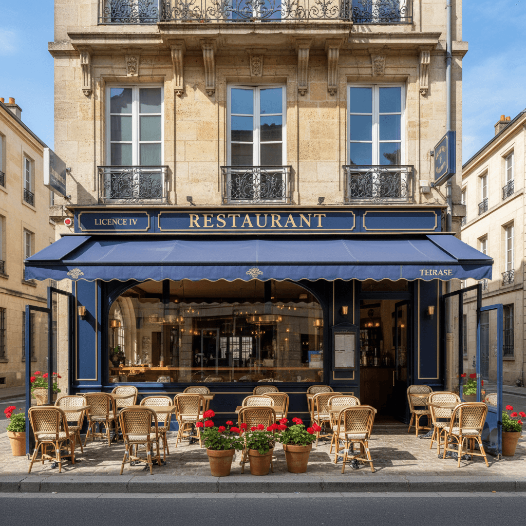 Restaurant 50m² à Bordeaux : terrasse - licence IV