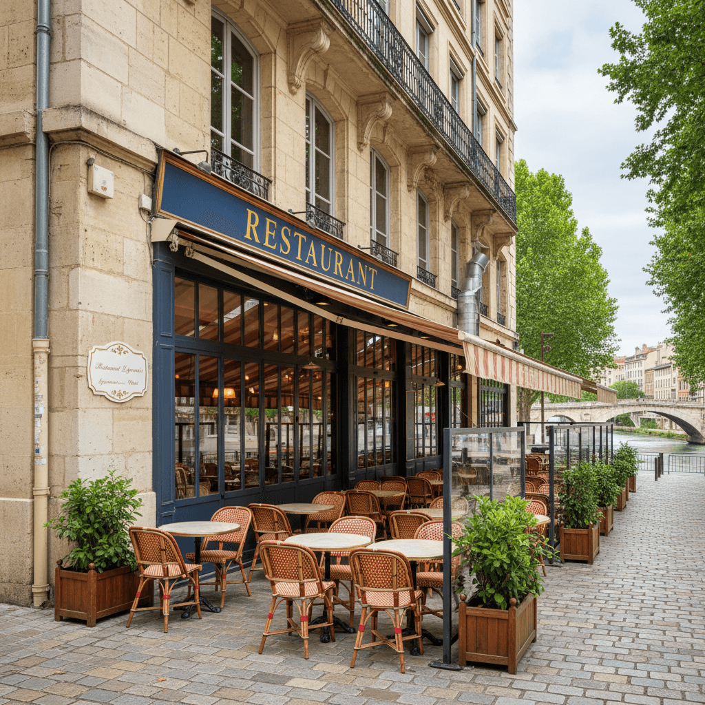 Restaurant 90m² à Lyon : terrasse - extraction