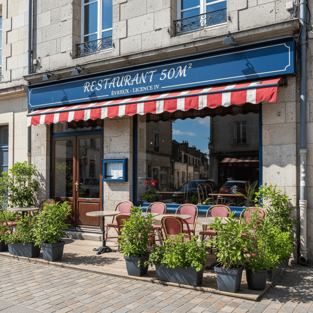 Restaurant 50m² à Évreux : terrasse - licence IV