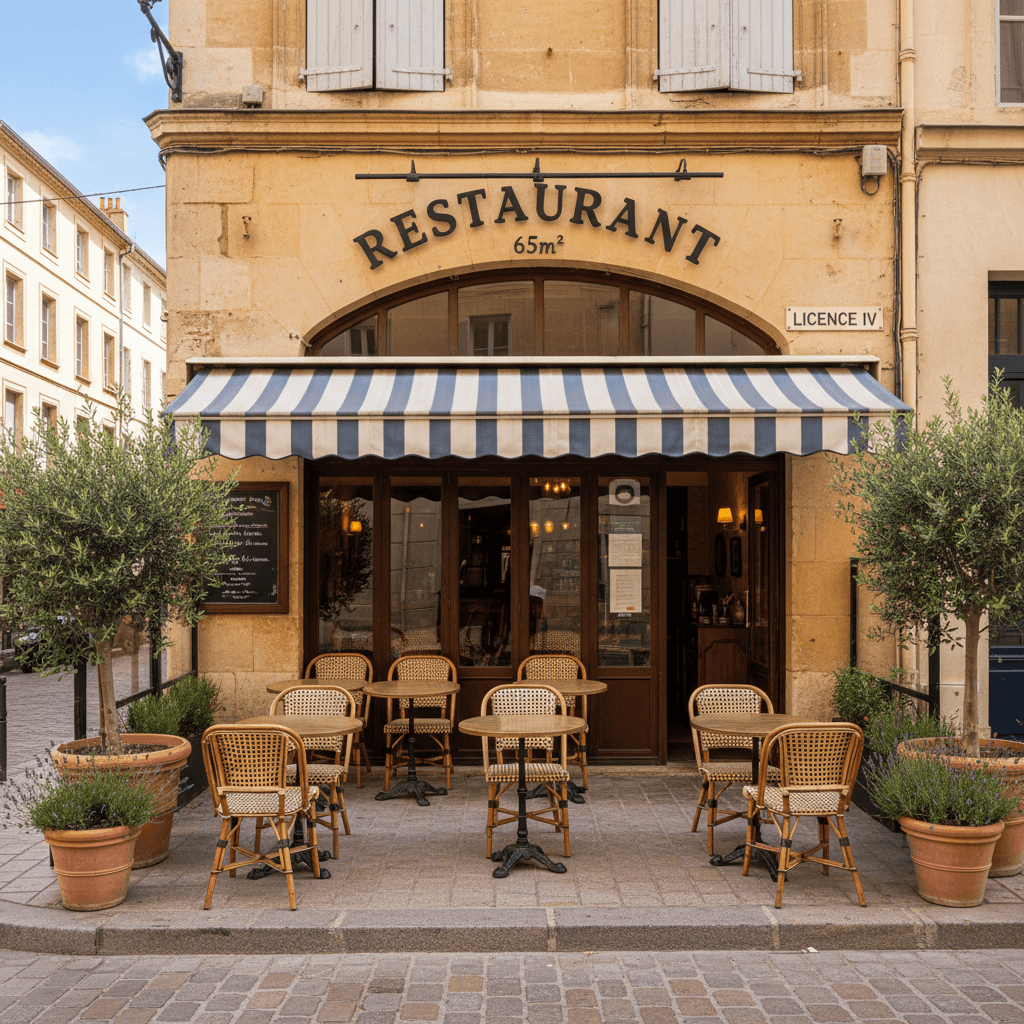 Restaurant 65m² à Marseille : terrasse - licence IV