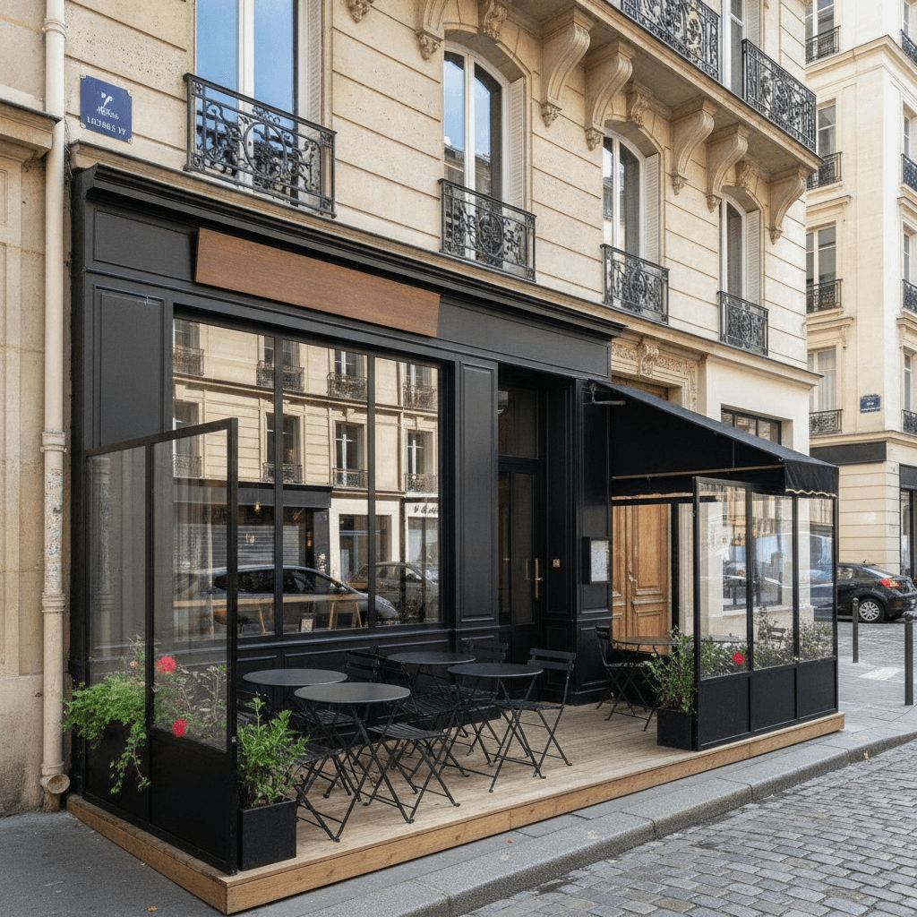 Dark kitchen 20 couverts à Paris : terrasse - licence IV